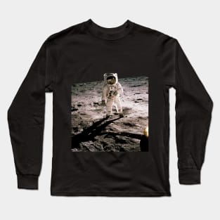 Astronaut Walking on the Lunar Surface Apollo Moon Landing Long Sleeve T-Shirt